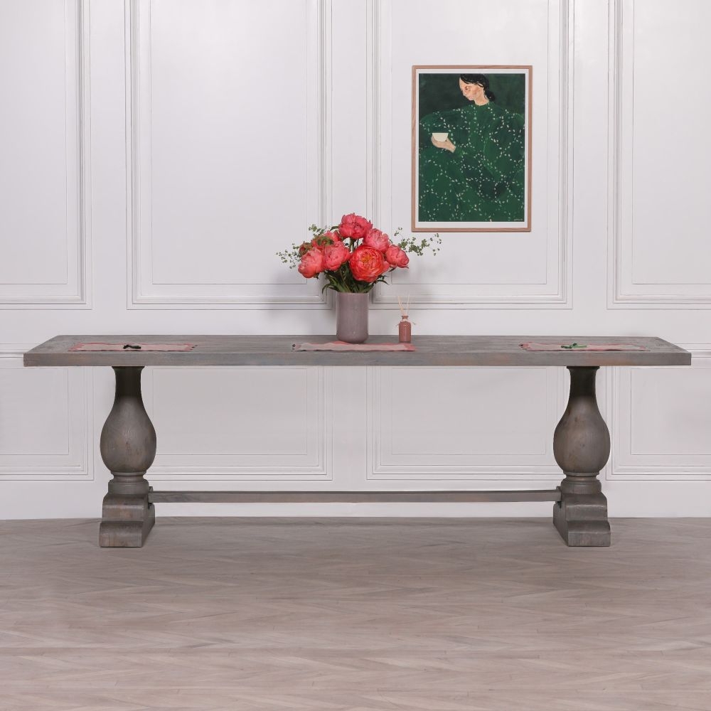 Product photograph of Wooden Rustic And Grey 10 Seater Rectangular Dinning Table - 260cm from Choice Furniture Superstore.